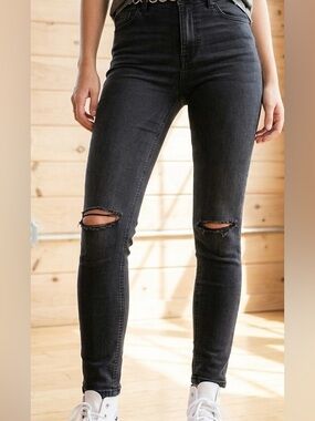 Topshop Moto Joni High Waisted Distressed Skinny Jeans Size 26
